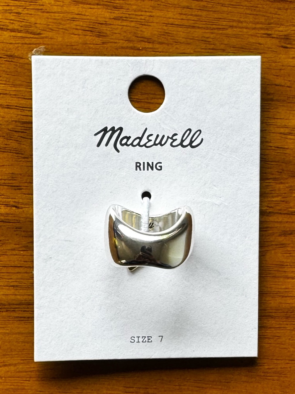 Madewell Silver Curved Chunky Ring